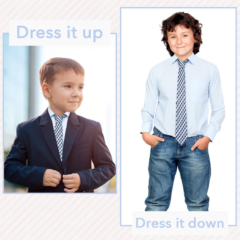 Alberto Danelli's Boys Long Sleeve Dress Shirt with Matching Tie and Handkerchief, 8, Sky Blue - Image 5